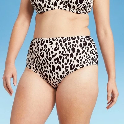 Women's High Leg High Waist Medium Coverage Bikini Bottom - Kona Sol™ Animal Print 5 Women's High Leg High Waist Medium Coverage Bikini Bottom - Kona Sol™ Animal Print - Image 3