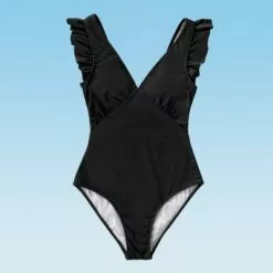 Women's Black V Neck One Piece Swimsuit Ruffled Shoulder Bathing Suits - Cupshe 13 Women's Black V Neck One Piece Swimsuit Ruffled Shoulder Bathing Suits - Cupshe -Swimsuits Popular Store unnamed file 8083