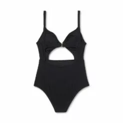 Women's Ribbed Tunnel Tie-Front Cut Out One Piece Swimsuit - Shade & Shore™ Black 16 Women's Ribbed Tunnel Tie-Front Cut Out One Piece Swimsuit - Shade & Shore™ Black -Swimsuits Popular Store unnamed file 8127