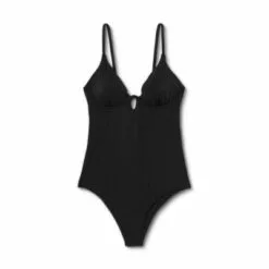 Women's Underwire Keyhole One Piece Swimsuit - Shade & Shore™ Black -Swimsuits Popular Store unnamed file 8136