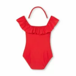 Women's Off the Shoulder High Coverage One Piece Swimsuit - Kona Sol™ Red -Swimsuits Popular Store unnamed file 8142
