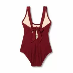 Women's Pucker Square Neck Medium Coverage One Piece Swimsuit - Kona Sol™ Burgundy -Swimsuits Popular Store unnamed file 8166