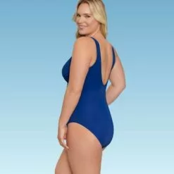 Women's Slimming Control Twist-Front One Piece Swimsuit Dreamsuit by Miracle Brands Blue 14 Women's Slimming Control Twist-Front One Piece Swimsuit Dreamsuit by Miracle Brands Blue -Swimsuits Popular Store unnamed file 8174
