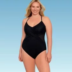 Women's Slimming Control Wrap Mesh Inset One Piece Swimsuit - Dreamsuit by Miracle Brands Black Multi 9 Women's Slimming Control Wrap Mesh Inset One Piece Swimsuit - Dreamsuit by Miracle Brands Black Multi -Swimsuits Popular Store unnamed file 8184