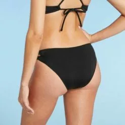 Women's Lace-Up Cheeky Bikini Bottom - Shade & Shore™ Black