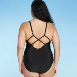 Women's Long Torso High Neck High Coverage One Piece Swimsuit - Kona Sol™ Black -Swimsuits Popular Store unnamed file 8266