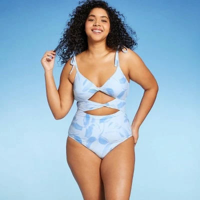 Women's Double Twist One Piece Swimsuit - Sea Angel Blue 4 Women's Double Twist One Piece Swimsuit - Sea Angel Blue - Image 2