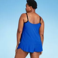 Women's Contrast Trim Scoop Neck Swim Romper - Aqua Green® Azurite -Swimsuits Popular Store unnamed file 8315