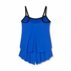 Women's Contrast Trim Scoop Neck Swim Romper - Aqua Green® Azurite -Swimsuits Popular Store unnamed file 8317