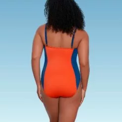 Women's Slimming Control Colorblock One Piece Swimsuit - Beach Betty by Miracle Brands Orange -Swimsuits Popular Store unnamed file 8330