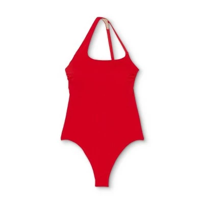 Women's Ribbed Asymmetrical One Shoulder One Piece Swimsuit - Shade & Shore™ Black 5 Women's Ribbed Asymmetrical One Shoulder One Piece Swimsuit - Shade & Shore™ Black - Image 3