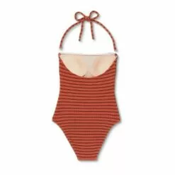 Women's Textured Pucker Medium Coverage One Piece Swimsuit - Kona Sol™ Copper Stripe -Swimsuits Popular Store unnamed file 8345
