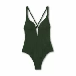 Women's Ribbed Plunge Front V-Wire Tall/Long Torso One Piece Swimsuit - Shade & Shore™ Dark Green 13 Women's Ribbed Plunge Front V-Wire Tall/Long Torso One Piece Swimsuit - Shade & Shore™ Dark Green -Swimsuits Popular Store unnamed file 8368