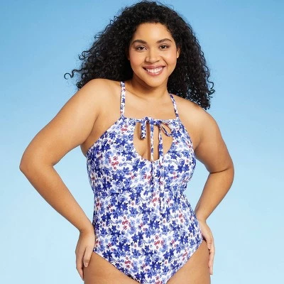 Women's Double Strap One Piece Swimsuit - Sea Angel Blue 4 Women's Double Strap One Piece Swimsuit - Sea Angel Blue - Image 2