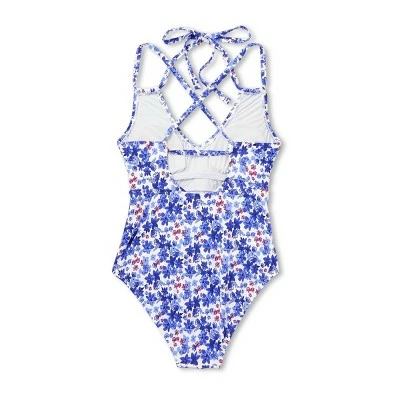 Women's Double Strap One Piece Swimsuit - Sea Angel Blue 7 Women's Double Strap One Piece Swimsuit - Sea Angel Blue - Image 5