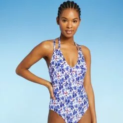 Women's Double Strap One Piece Swimsuit - Sea Angel Blue 17 Women's Double Strap One Piece Swimsuit - Sea Angel Blue -Swimsuits Popular Store unnamed file 8420