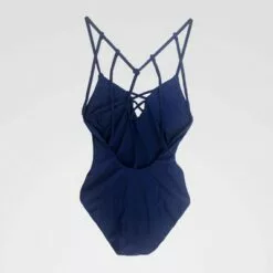NCAA Michigan Wolverines Criss Cross One Piece Swimsuit - Navy M