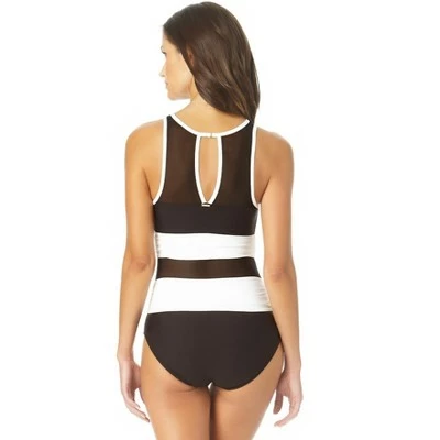 Anne Cole - High Neck Mesh One Piece Swimsuit 3 Anne Cole - High Neck Mesh One Piece Swimsuit