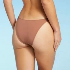 Women's Tunnel Front High Leg Extra Cheeky Bikini Bottom - Shade & Shore™ Hazelnut Brown