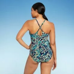 Women's Racerback One Piece Swimsuit - All in Motion™ Blue -Swimsuits Popular Store unnamed file 8619