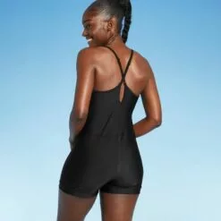 Women's Square Neck Unitard One Piece Swimsuit - All in Motion™ Black -Swimsuits Popular Store unnamed file 8632