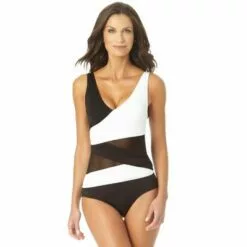 Anne Cole - Mesh V Neck One Piece Swimsuit 12 Anne Cole - Mesh V Neck One Piece Swimsuit -Swimsuits Popular Store unnamed file 8643