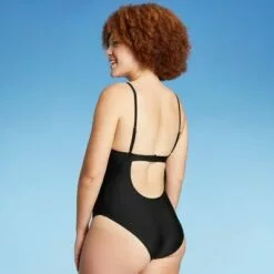 Juniors' Shirred Underwire One Piece Swimsuit - Xhilaration™ Black -Swimsuits Popular Store unnamed file 8657