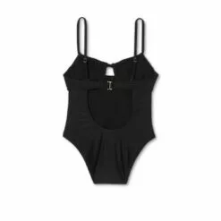Juniors' Shirred Underwire One Piece Swimsuit - Xhilaration™ Black -Swimsuits Popular Store unnamed file 8659