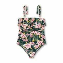 Women's Bandeau Flounce High Coverage One Piece Swimsuit - Kona Sol™ Multi -Swimsuits Popular Store unnamed file 8706