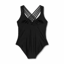 Women's Plus Size Strappy Back One Piece Swimsuit - Kona Sol™ Black -Swimsuits Popular Store unnamed file 8752