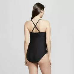 Maternity Flounce One Piece Swimsuit - Isabel Maternity by Ingrid & Isabelâ„¢ Black