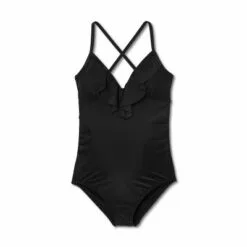 Maternity Flounce One Piece Swimsuit - Isabel Maternity by Ingrid & Isabel™ Black -Swimsuits Popular Store unnamed file 8762
