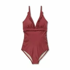 V-Neck Micro Ruffle One Piece Maternity Swimsuit - Isabel Maternity by Ingrid & Isabel™ Light Burgundy 12 V-Neck Micro Ruffle One Piece Maternity Swimsuit - Isabel Maternity by Ingrid & Isabel™ Light Burgundy -Swimsuits Popular Store unnamed file 8809