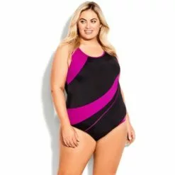 AVENUE | Spliced Racer Back 1 Piece - hot pink -Swimsuits Popular Store unnamed file 8819