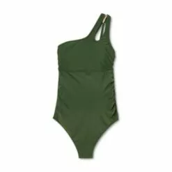 Asymmetrical One Shoulder One Piece Maternity Swimsuit - Isabel Maternity by Ingrid & Isabel™ Dark Green 13 Asymmetrical One Shoulder One Piece Maternity Swimsuit - Isabel Maternity by Ingrid & Isabel™ Dark Green -Swimsuits Popular Store unnamed file 8855