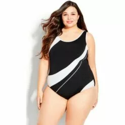AVENUE | Spliced Racer Back 1 Piece - white -Swimsuits Popular Store unnamed file 8874