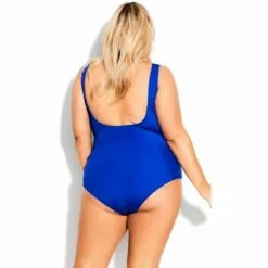AVENUE | Draped Bust 1 Piece - cobalt