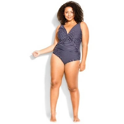 AVENUE | Twist Print 1 Piece - navy stripe 4 AVENUE | Twist Print 1 Piece - navy stripe - Image 2