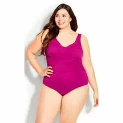 AVENUE | Draped Bust 1 Piece - hot pink -Swimsuits Popular Store unnamed file 8915