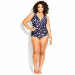 AVENUE | Twist Print 1 Piece - navy spot -Swimsuits Popular Store unnamed file 8966