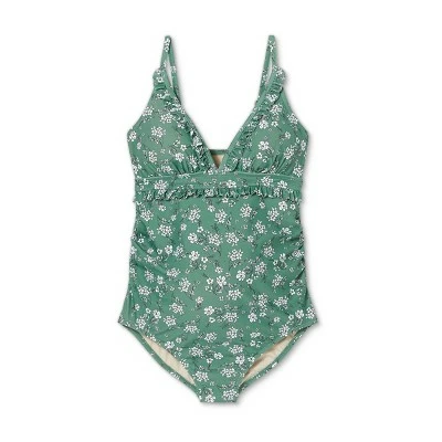 V-Neck Micro Ruffle One Piece Maternity Swimsuit - Isabel Maternity by Ingrid & Isabel™ Floral 5 V-Neck Micro Ruffle One Piece Maternity Swimsuit - Isabel Maternity by Ingrid & Isabel™ Floral - Image 3