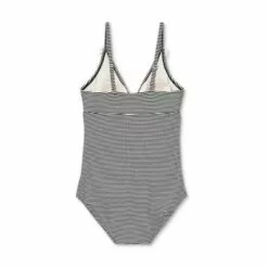 V-Neck Micro Ruffle One Piece Maternity Swimsuit - Isabel Maternity by Ingrid & Isabel™ Striped
