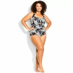 AVENUE | Twist Bust Print 1 Piece - black -Swimsuits Popular Store unnamed file 9030