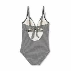 V-Neck Micro Ruffle One Piece Maternity Swimsuit - Isabel Maternity by Ingrid & Isabel™ Striped