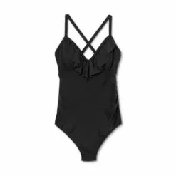 Flounce V-Neck One Piece Maternity Swimsuit - Isabel Maternity by Ingrid & Isabel™ Black -Swimsuits Popular Store unnamed file 9071