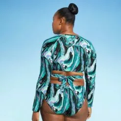 Women's Long Sleeve Tie Back Rash Guard - All in Motion™ Marble Print 12 Women's Long Sleeve Tie Back Rash Guard - All in Motion™ Marble Print -Swimsuits Popular Store unnamed file 9148