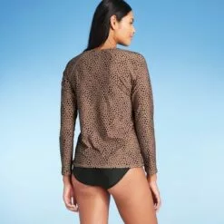 Women's Long Sleeve Zip Neck Rash Guard - Kona Sol™ Black