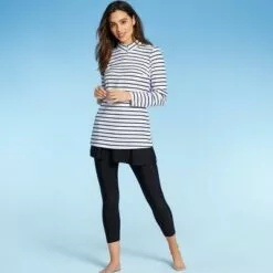 Women's Long Length Tunic Rash Guard - Kona Sol™ Black -Swimsuits Popular Store unnamed file 9163