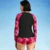 Women's Long Sleeve Rash Guard - All in Motion™ Black & Pink Floral -Swimsuits Popular Store unnamed file 9164