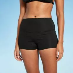 Women's High Waist Swim Boyshorts - Kona Sol™ Black -Swimsuits Popular Store unnamed file 9226
